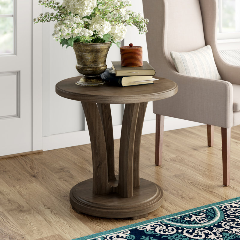 Eve Solid Wood Pedestal End Table & Reviews Birch Lane
